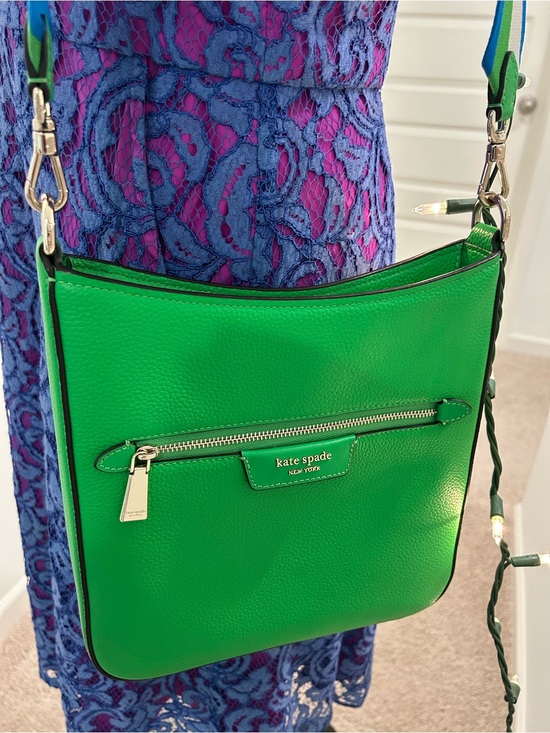 kate spade Handbags - Kate Spade Green Crossbody Bag with Multicolor Strap